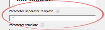 Parameter separator template