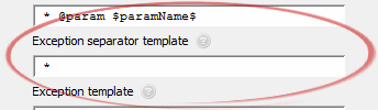 Exception separator template