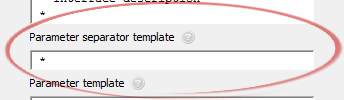 Parameter separator template