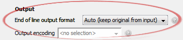 End of line output format