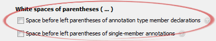 Space before left parentheses of annotation type member declarations