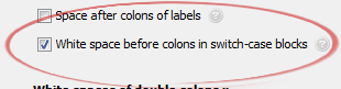 White space before colons in switch-case blocks