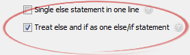 Treat else and if as one else/if statement