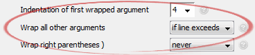 Wrap all other arguments