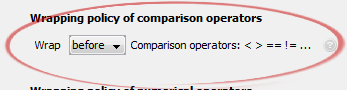 Comparison operators: < > == != ...